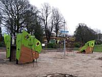 The pirate themed play area under construction